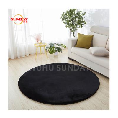 China Stain Resistant Round Faux Rabbit Fur Blanket For Home Decor for sale