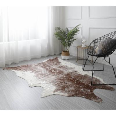 China Reversible Foil Printed Faux Whips Cowhides Blankets for sale