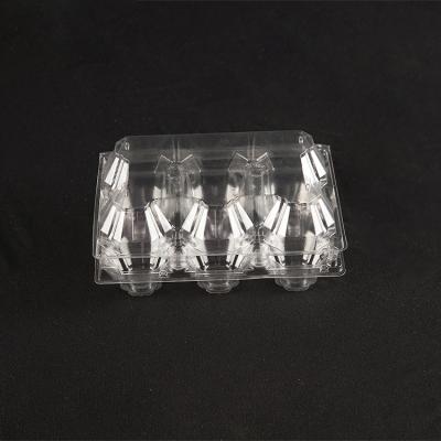 China Manufacturer Direct Wholesale Food 6 Holes Pulp Molding PET Duck Egg Clear Plastic Carton for sale