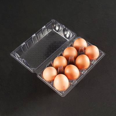 China Best Recycled Disposable Clamshell Customized Food Price Household Kitchen 8 Color PET Egg Holes Transparent Plastic Carton for sale