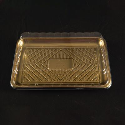 China Hot Selling Customized Clear PET Logo Rectangle Mooncake Container Mini Plastic Cake Trays Freshness Preservation Factory for sale