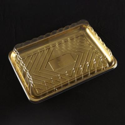 China Freshness Preservation New Products PET Square Moon Cake Trays Egg Yolk Blast Container Packaging Container Mini Cake Storage Box for sale