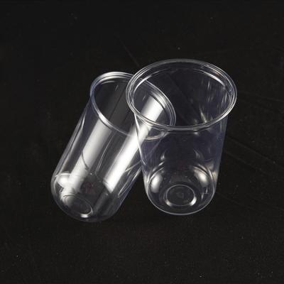 China Single Wall Wholesale Cafe Logo Restaurant Custom Disposable Bubble Milk Tea PET Plastic Juice Cups With Lid Plastic for sale