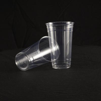 China Single Wall Disposable PET Plastic Transparent Clear Cups Wholesale Custom Print Logo Cups For Juice for sale