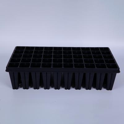 China Reusable Growing Plant Trays Large 50 Cell PS Black Plug Seed Starter Trays for Plant Breeding Nursery Seedling Trays for sale