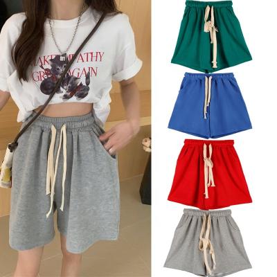 China Women's Breathable Mesh Shorts Loose Casual High Waist Loose Short Summer Sweat Shorts Custom Hollow Out Shorts for sale