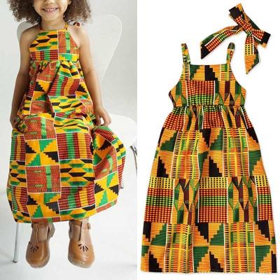 China Anti-wrinkle fashion summer casual dress summer backless polyester printed little girls bohemian dresses for sale