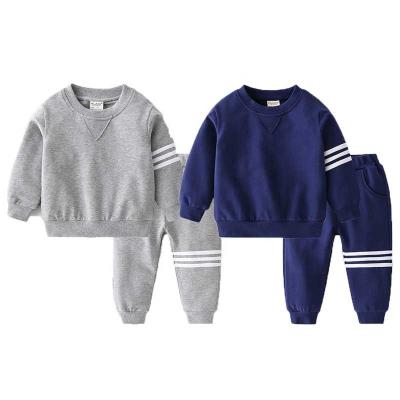 China 2022 Fashion Casual Winter Two Pieces Baby Boy Outfits Blank Hoodie Kids Boys Clothing Set for sale