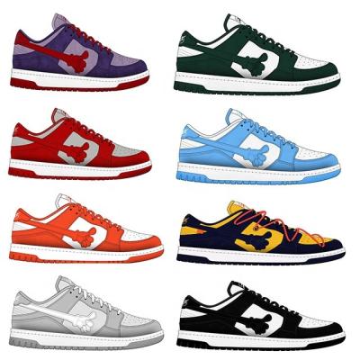 China Sports leisure fitness SB Low Top Shoes Personalized Design Custom Vintage Fashion Shoes Genuine Leather Sports Skateboarding Shoes for sale