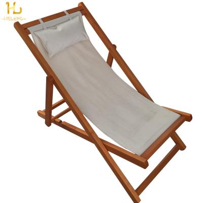 China Simple Folding Outdoor Lounge Leisure Furniture Fabric Wooden Beach Chair for sale