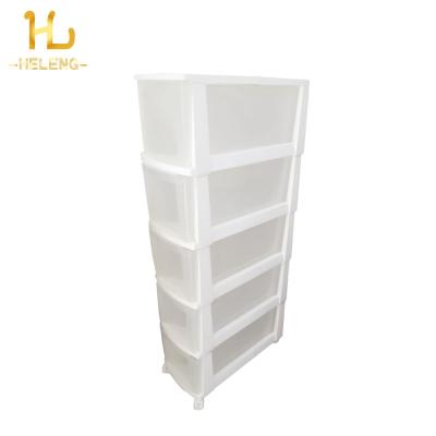 China 5 Layer Stackable Plastic PP Storage Drawer Stocked For Bedroom Or Kitchen for sale