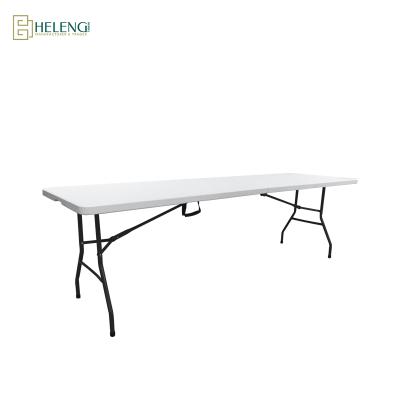 China Hot Sale 240cm Rectangular Fold-in-Half 8FT Easy Carry Plastic Folding Table for sale