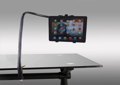 China Mobile Phone / Tablet Desk Holder Gooseneck , Clamp Laptop Holder For Bed for sale