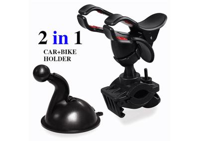 China Black 360 Degree Rotating Clamp Universal Cell Phone Holders For Cars for sale