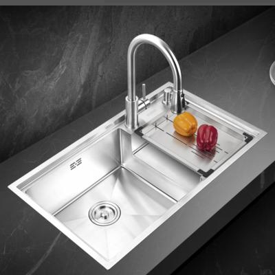 China With Basket Glass Handmade Modern Waterfall Modern Nano Faucet Undermount Drainer Multifunctional 304 Stainless Steel Kitchen Sink for sale