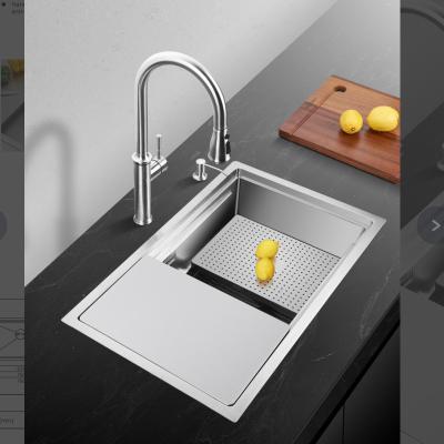 China With built-in single-tank moisture-proof single-tank custom-made kitchen sink faucet hot selling stainless steel environmental protection for sale