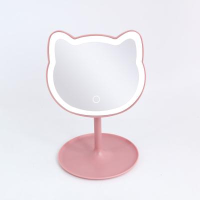 China Factory Supply Beauty Vanity European Girl Lighted Smart Desk Mirror With Led for sale