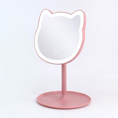 China HelloKitty Maid Price Lighted Makeup Vanity Mirror Desk Light Cosmetic Mirror With Touch Switch for sale