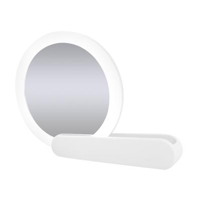 China Fold Round LED Lighted Portable Handbag Illuminated Folding Mirror LED Lighted Vanity Mirror for sale