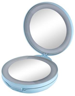 China 1x 7x Double Sided Magnifying Foldable Led Pocket Makeup Mirror for sale