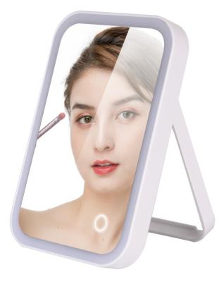 China Touch Screen Lighted 16 LED Beauty Lights Popular Hot Selling Kickstand Makeup Mirror for sale