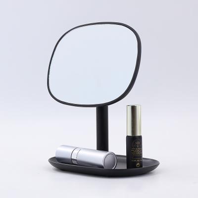 China Personalized 360 Degree Adjustable Mini Cute Makeup Mirror with Storage Tray for Cosmetics for sale