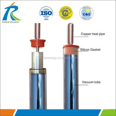 China Solar water heater heat pipe solar water heater vacuum tubes with glass vacuum tube copper heatpipe and aluminum fin for sale