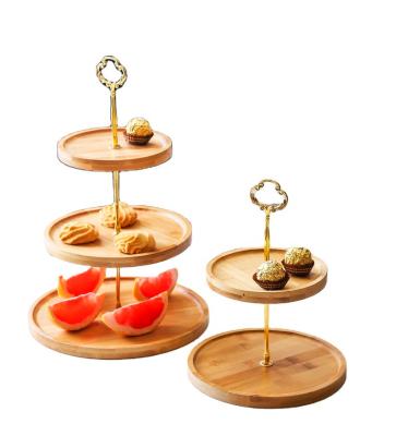 China Wholesale Bamboo Food Tray Wooden Serving Tray 2 Tier Tray 3 Tier Bamboo Tray For Sale for sale