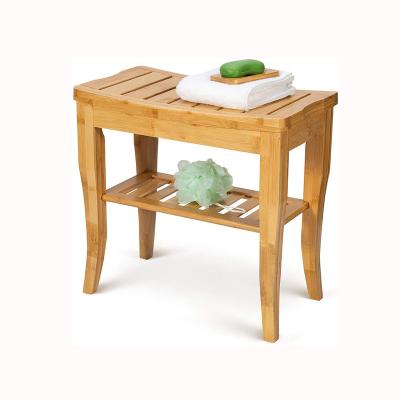 China China Wholesale Eco-friendly Antique Adjustable Bath Stool Chair Teak Armrest Bathroom Anti-Slip Bench for sale