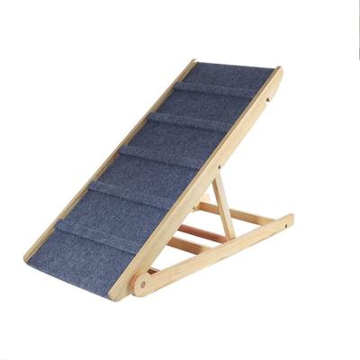 China Hot Selling Dogs Foldable Dog Ramp With Non-slip Mat Portable Pet Ramp Adjustable Waist Dog Ramp For Bed for sale