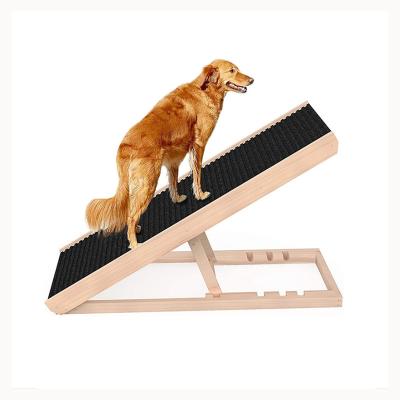 China Hot Selling Dogs Foldable Dog Ramp With Non-slip Mat Portable Pet Ramp Adjustable Waist Dog Ramp For Bed for sale