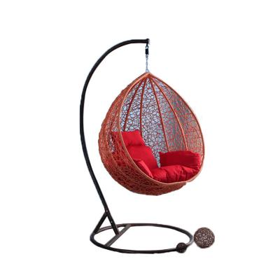 China Hot Sale Modern Outdoor Wicker Patio Rattan Swing Chair Egg Hanging Chair With Stand Canopy Patio Swings for sale