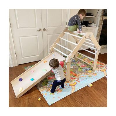 China Educational Toys Wholesale Children Climbing Indoor Exercise Climbing Wooden Pickler Ladder Arch Montessori GYM Triangle for sale