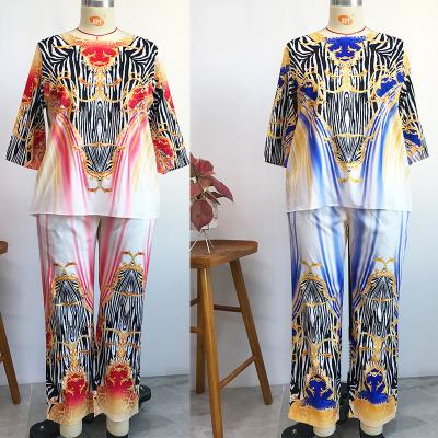 China Anti-pilling HC splice casual suits plus size fashion women outfits office wear two pieces fall sets for sale