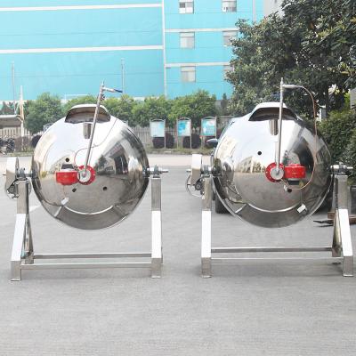 China Commercial Supply 300L Tilting Jacketed Gas Heating Kettle With Agitator for sale