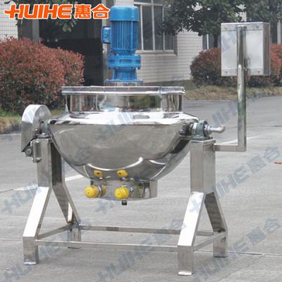 China Dairy Factory Electric Heating Jacketed Cooking Kettle With Drop Agitator For Food Jam Paste Production for sale