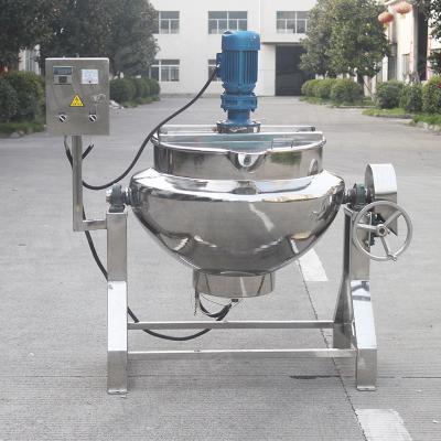 China Dairy Plant 300 L Tilting Type Gas Double Steam Jacketed Kettle , Double Jacketed Mixing Tank for sale