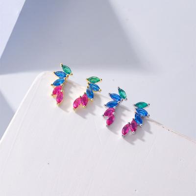 China 2023 New Fashion Statement Long Wing Earring Jewelry Custom Colorful Romantic Rhinestone Earrings For Women for sale