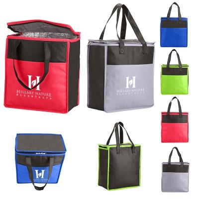 China Waterproof Extra Large Takeaway Thermal Food Delivery Bag Custom Printed Non Woven Insulated Thermo Bag for sale