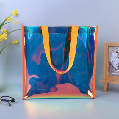 China Best Handled Selling Women Transparent Tote PVC Promotional Waterproof Custom Bag for sale