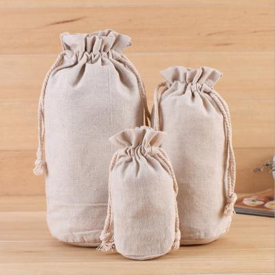 China Custom Drawstring Backpack Logo Printed Cotton Canvas Mini Cute Gift Bags With Round Bottom for sale