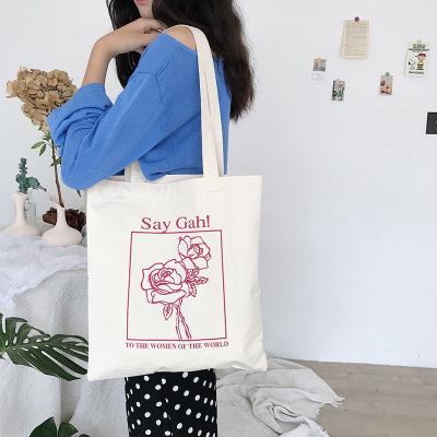 China Custom Printed Colorful Stylish Promotional Custom Handled Cotton Shopping Bags Custom Printed Cotton Bag Organic Canvas Tote Bags for sale