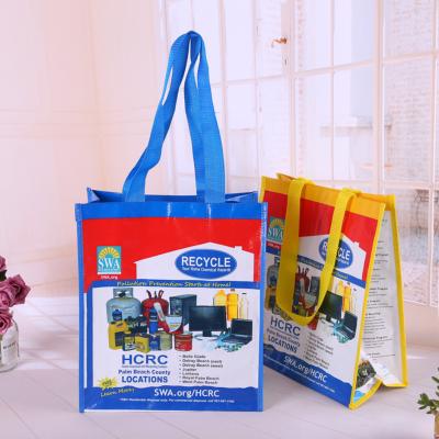 China OEM Handled Printing Laminated pp woven bag Recycle Logo Custom Printed pp woven laminated shopping bag Eco Friendly Tote Recyclable for sale