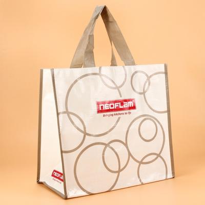 China Handled Tote Laminated PP Woven Bags Wholesale Custom Printed Eco Friendly Recycle Reusable Grocery Bag PP Laminated Woven Sack Fabric for sale