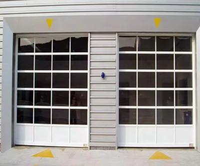 China Watertight Aluminum Alloy Sectional Garage Door with Glass Panels Factory Price Frameless Aluminum Reflective Glass for sale