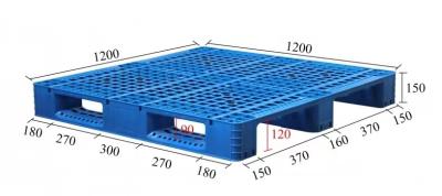 China Reutilizable 4T estático 1T bastidor Cargable de dos vías entrada apilable Hygienic superficie lisa paleta de plástico en venta