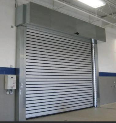 China velocidad rápida puerta de aluminio en espiral sensor de seguridad control PLC 0,75KW motor puerta de elevación industrial en venta