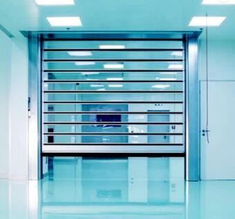 China Aluminum Profile High Speed Spiral Door Full Transparent  Anti Break Protection for sale