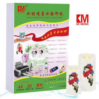 China Free Sample A4 Size Water Transfer Paper A4 Size Inkjet Decal Water Slide Transfer Paper Clear White Clear Water Transfer Paper For Mugs 20PCS for sale