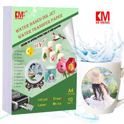 China Transparent Waterslide Paper Waterslide Decal Paper Inkjet A5 Clear Water Transfer Paper For Ceramic for sale